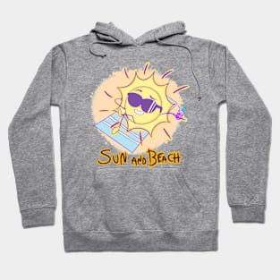 Sun and beach, sunbathing illustration, for t-shirt or sticker Hoodie